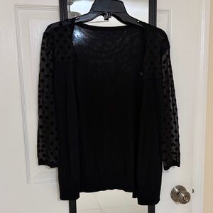 Black Sheer Polka Dot Cardigan